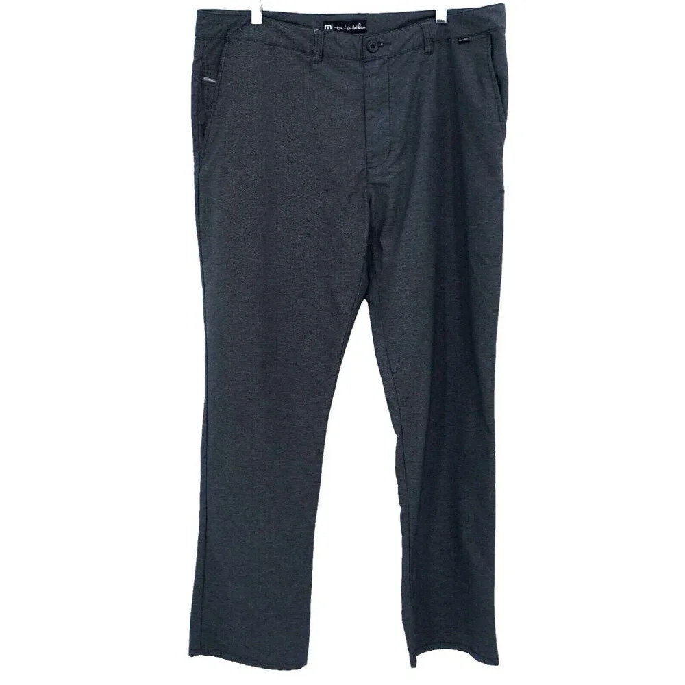 Travis Mathew Men Golf Pants 38 Gray Stretch Soft Pockets‎ Business Casual